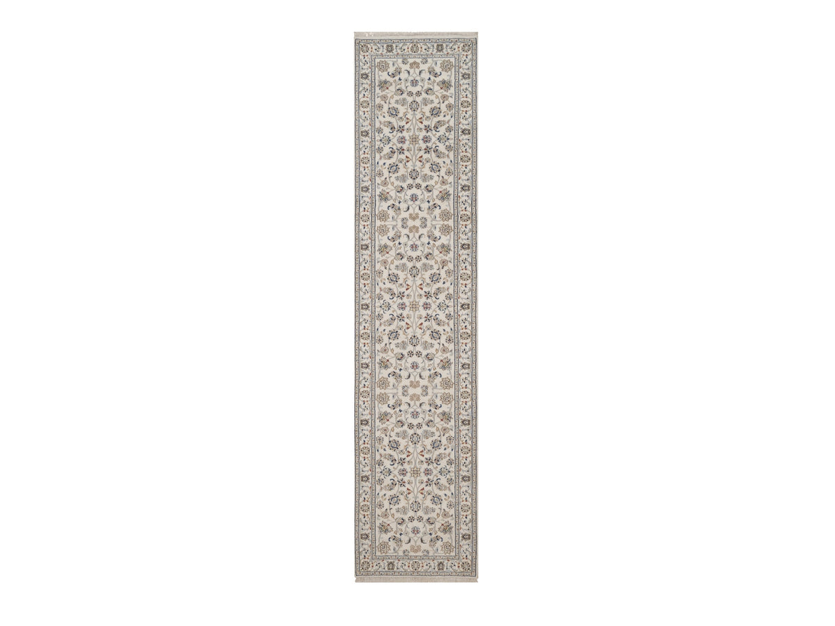 Nain hand-knotted wool/silk runner in Ivory, 2'8" x 12', SKU O092746