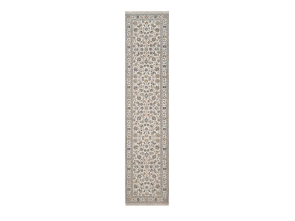 Nain hand-knotted wool/silk runner in Ivory, 2'8" x 12', SKU O092746