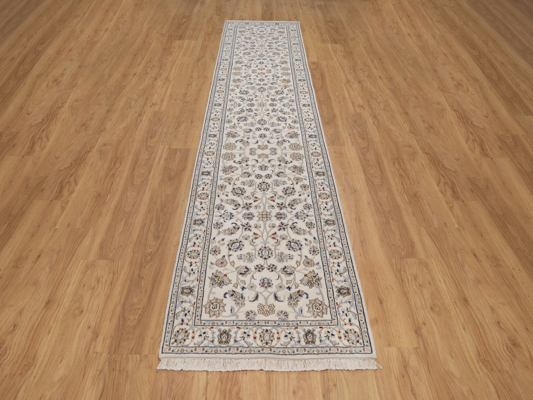 Nain hand-knotted wool/silk runner in Ivory, 2'8" x 12', SKU O092746 (view 2)