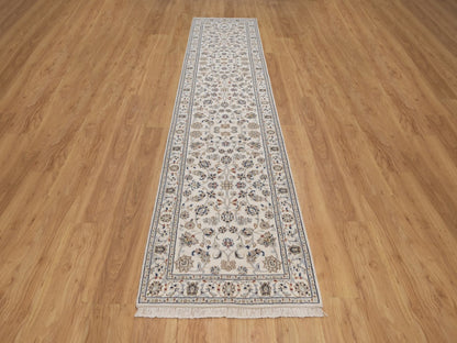Nain hand-knotted wool/silk runner in Ivory, 2'8" x 12', SKU O092746 (view 2)