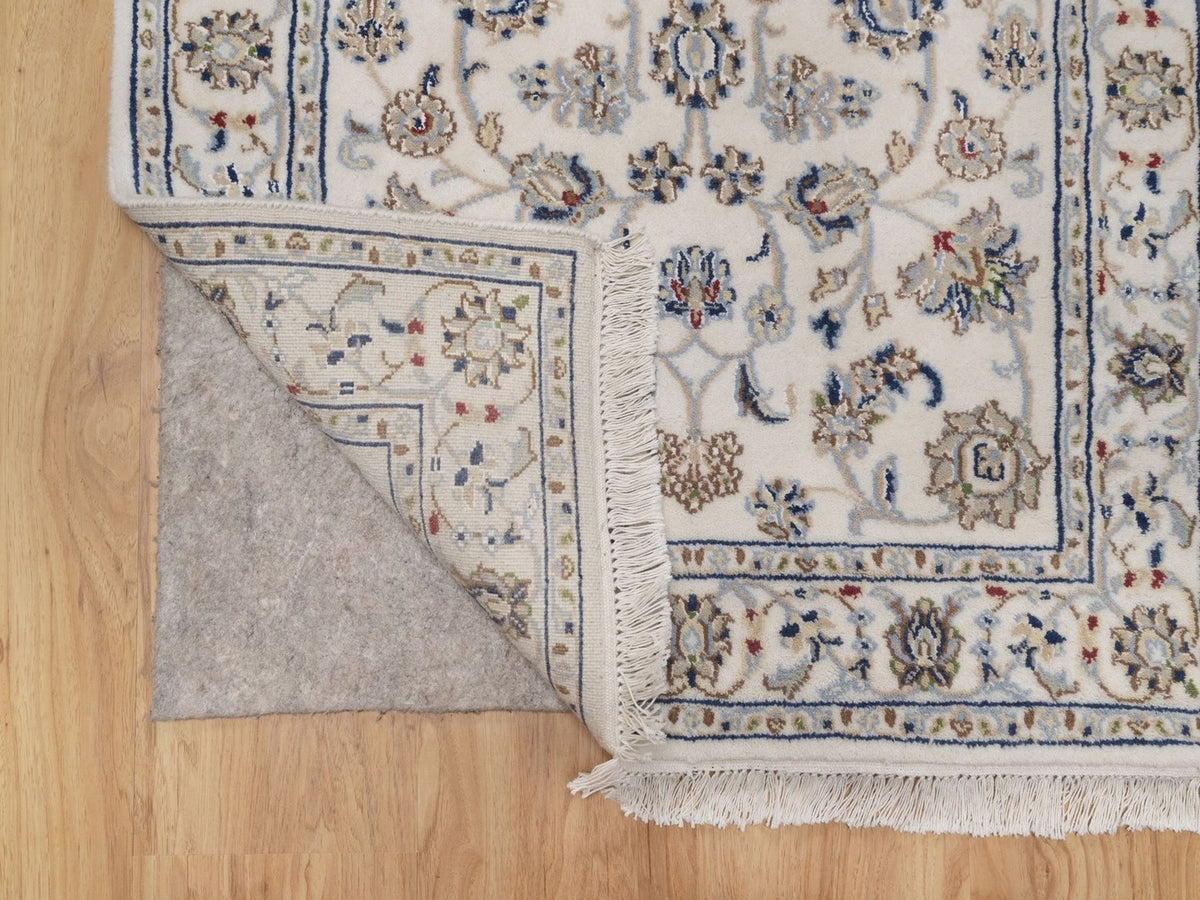 Nain hand-knotted wool/silk runner in Ivory, 2'8" x 12', SKU O092746 (view 3)