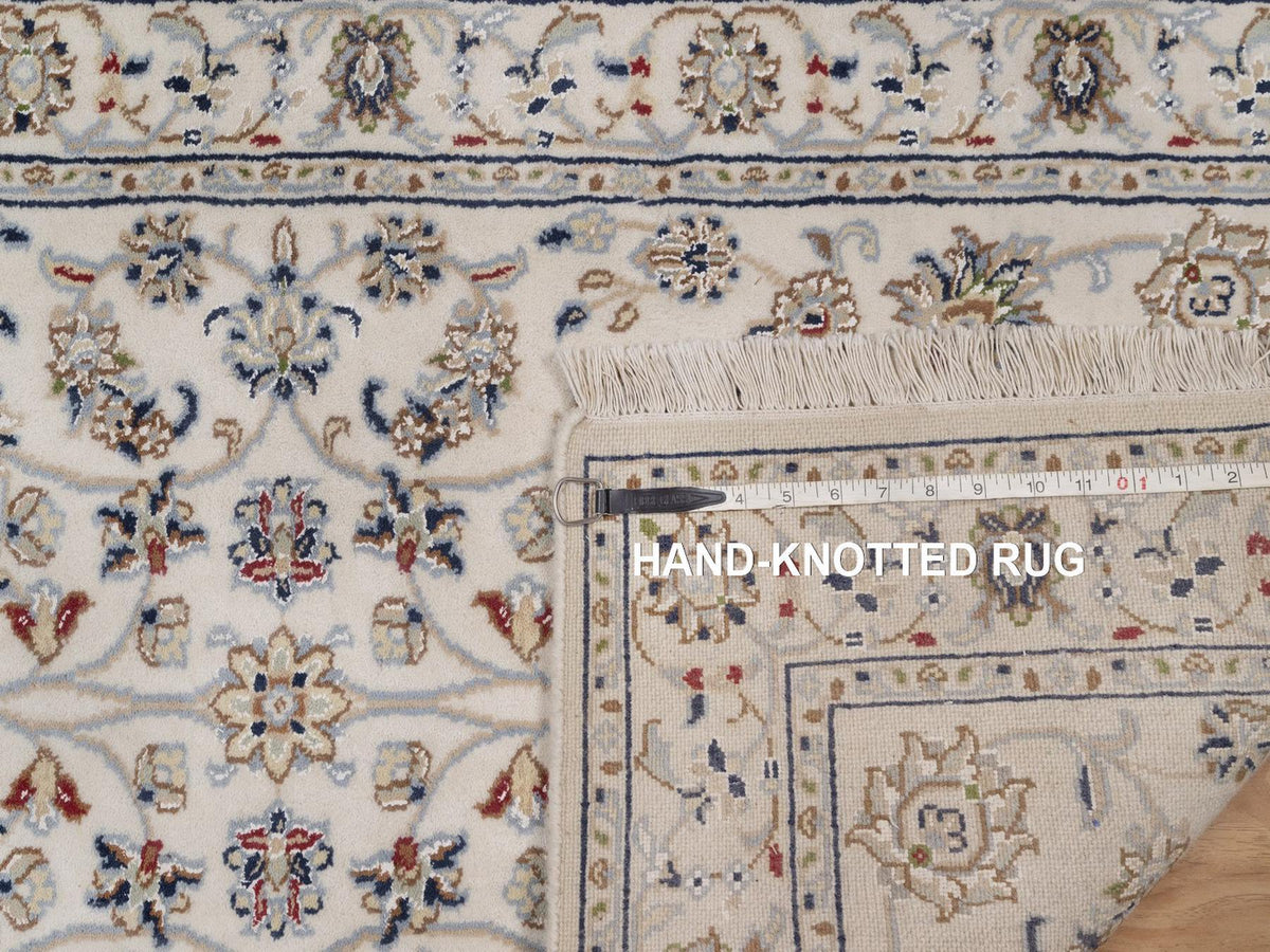 Nain hand-knotted wool/silk runner in Ivory, 2'8" x 12', SKU O092746 (view 8)