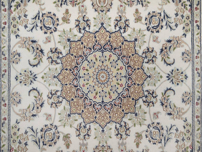 Nain hand-knotted wool/silk rug in Ivory, 5'6" x 8', SKU O092747 (view 5)