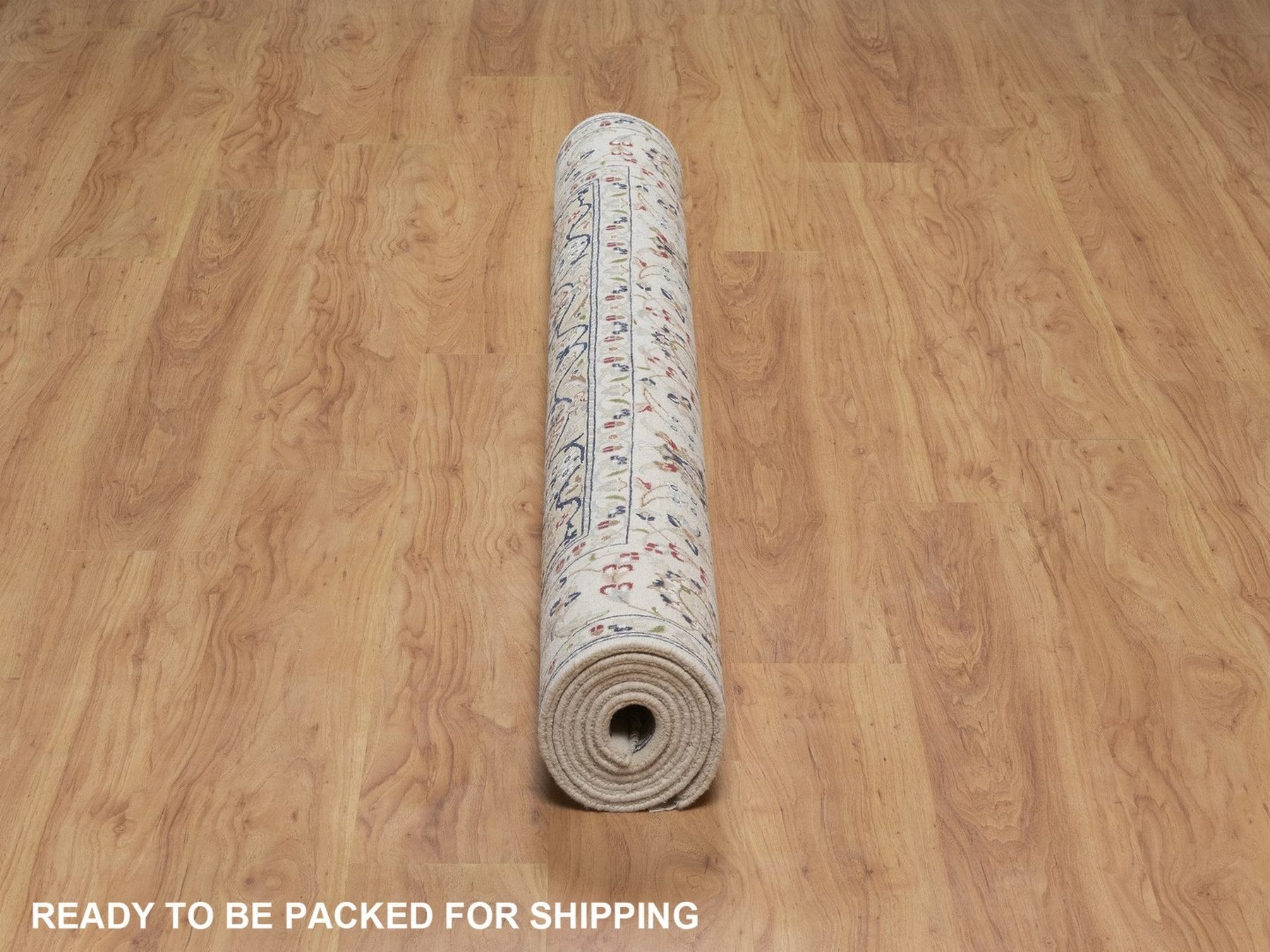 Nain hand-knotted wool/silk rug in Ivory, 5'6" x 8', SKU O092747 (view 6)