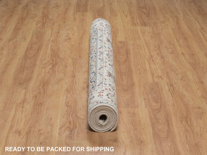 Nain hand-knotted wool/silk rug in Ivory, 5'6" x 8', SKU O092747 (view 6)