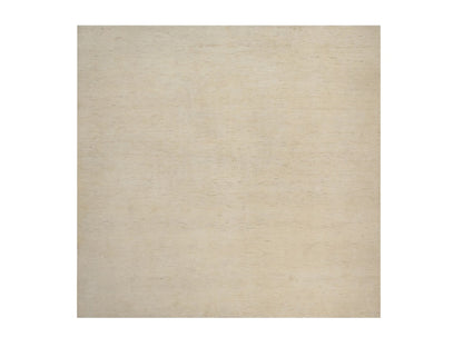 Gabbeh Modern / Contemporary hand-knotted wool rug in Ivory, 13'3" x 13'3", SKU O092749