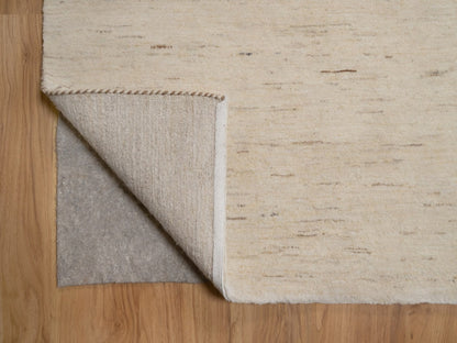 Gabbeh Modern / Contemporary hand-knotted wool rug in Ivory, 13'3" x 13'3", SKU O092749 (view 4)