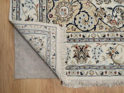 Nain hand-knotted wool/silk rug in Ivory, 6'2" x 8'11", SKU O092750 (view 4)