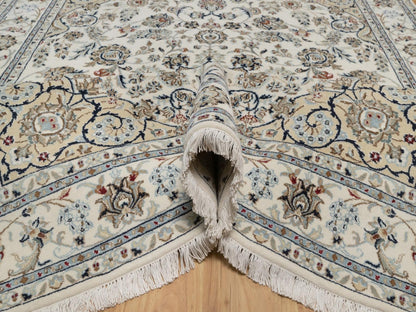 Nain hand-knotted wool/silk rug in Ivory, 6'2" x 8'11", SKU O092750 (view 5)