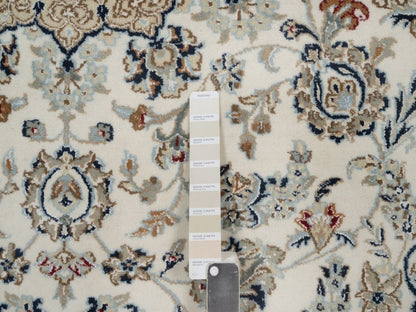 Nain hand-knotted wool/silk rug in Ivory, 6'2" x 8'11", SKU O092750 (view 7)