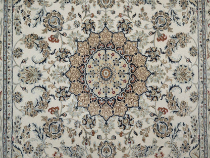 Nain hand-knotted wool/silk rug in Ivory, 6'2" x 8'11", SKU O092750 (view 8)