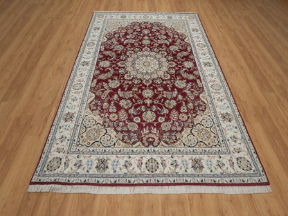 Nain hand-knotted wool/silk rug in Red, 5'10" x 8'11", SKU O092751 (view 2)