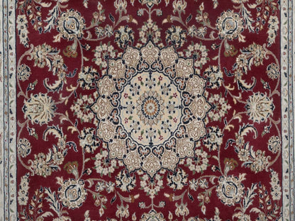 Nain hand-knotted wool/silk rug in Red, 5'10" x 8'11", SKU O092751 (view 8)