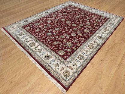 Nain hand-knotted wool/silk rug in Red, 7'11" x 10', SKU O092752 (view 3)