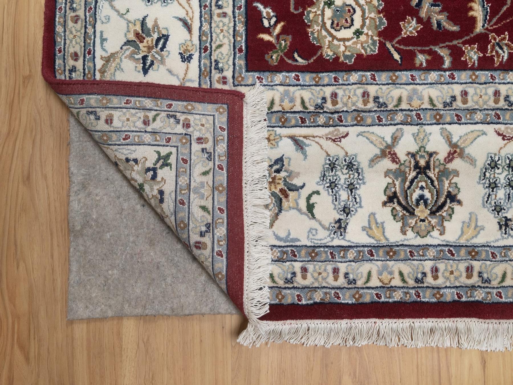 Nain hand-knotted wool/silk rug in Red, 7'11" x 10', SKU O092752 (view 4)