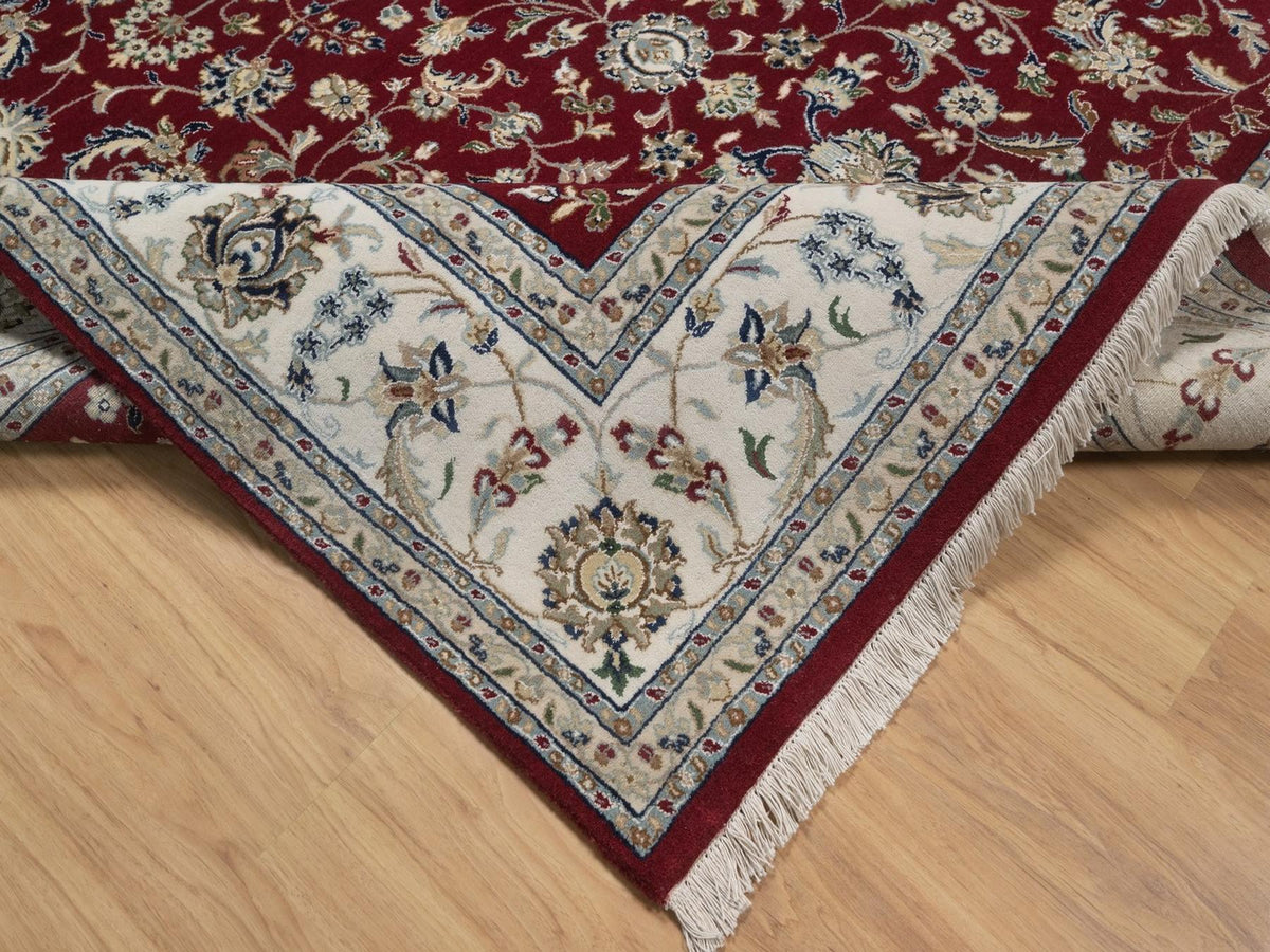 Nain hand-knotted wool/silk rug in Red, 7'11" x 10', SKU O092752 (view 6)