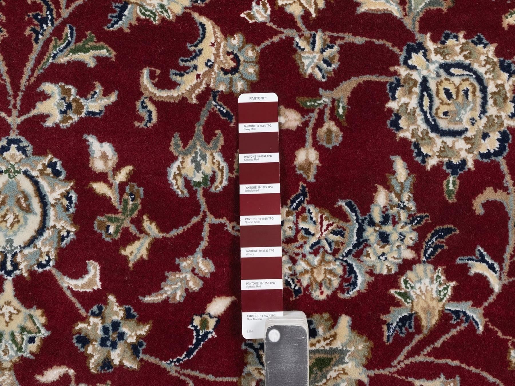 Nain hand-knotted wool/silk rug in Red, 7'11" x 10', SKU O092752 (view 7)