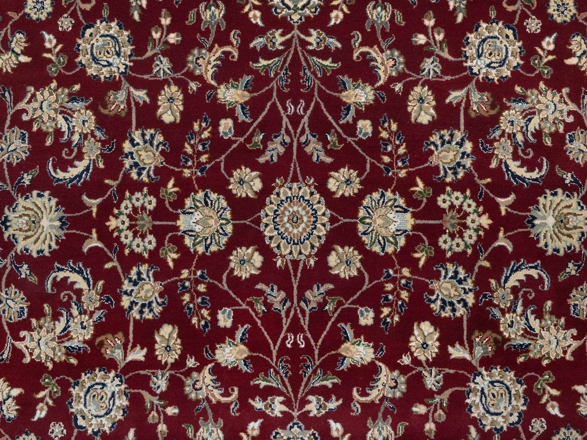 Nain hand-knotted wool/silk rug in Red, 7'11" x 10', SKU O092752 (view 8)