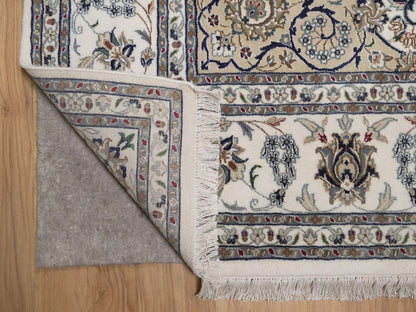 Nain hand-knotted wool/silk rug in Ivory, 8' x 10'1", SKU O092753 (view 4)