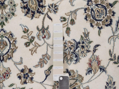 Nain hand-knotted wool/silk rug in Ivory, 8' x 10'1", SKU O092753 (view 7)