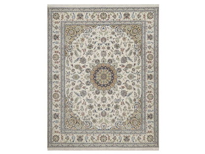 Nain hand-knotted wool/silk rug in Ivory, 8' x 10'2", SKU O092754