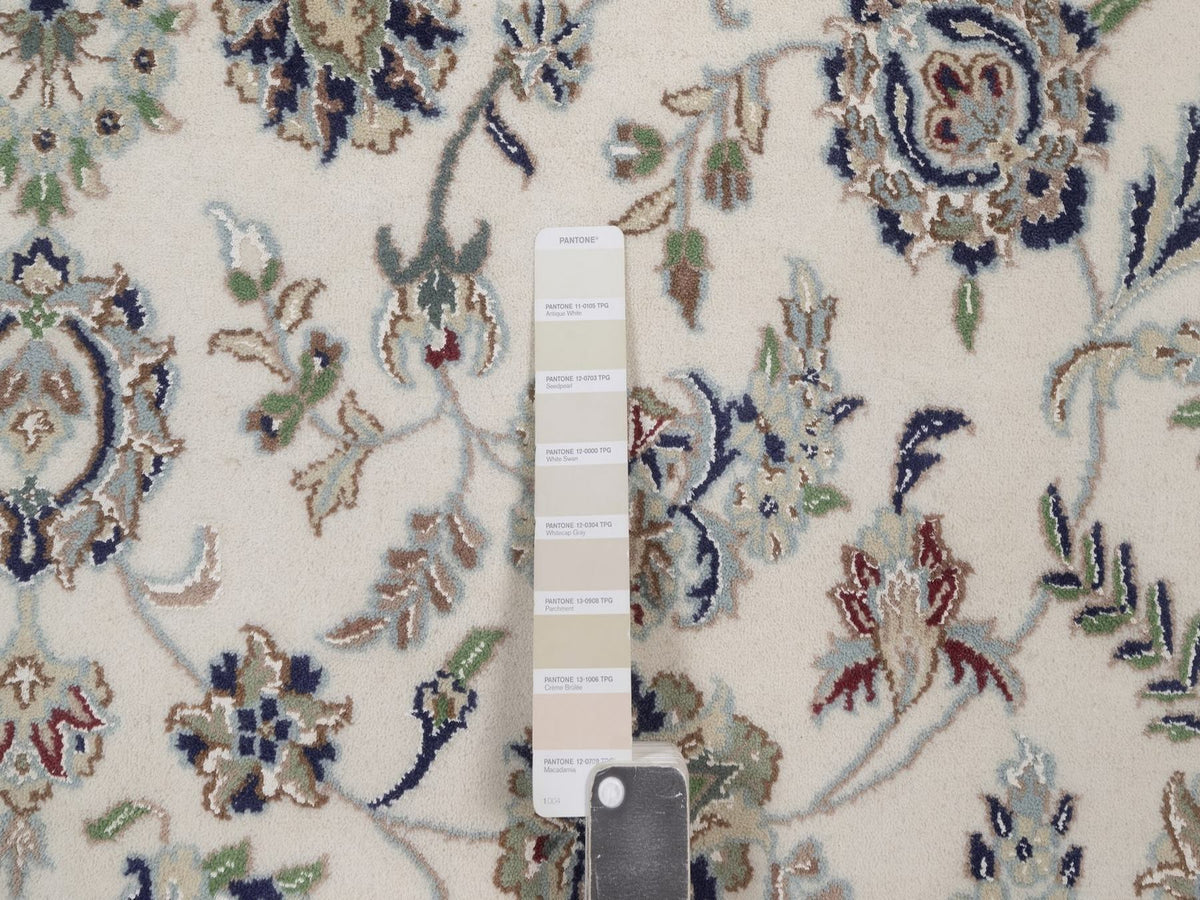 Nain hand-knotted wool/silk rug in Ivory, 8' x 10'2", SKU O092754 (view 7)