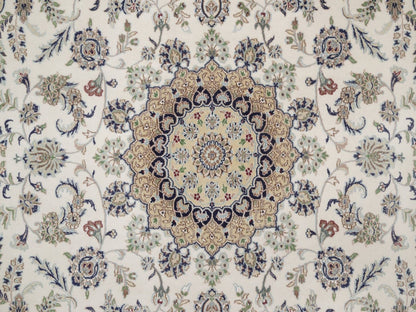 Nain hand-knotted wool/silk rug in Ivory, 8' x 10'2", SKU O092754 (view 8)