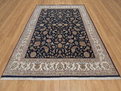 Nain hand-knotted wool/silk rug in Blue, 7'9" x 10', SKU O092755 (view 2)