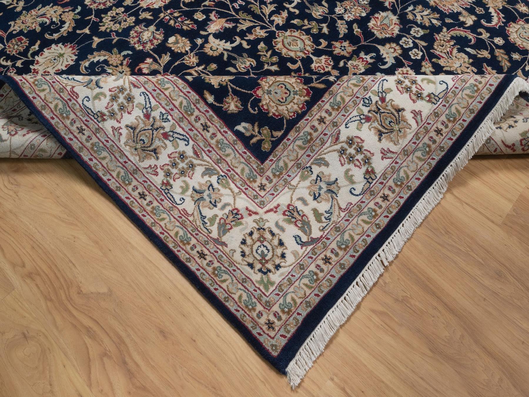Nain hand-knotted wool/silk rug in Blue, 7'9" x 10', SKU O092755 (view 6)