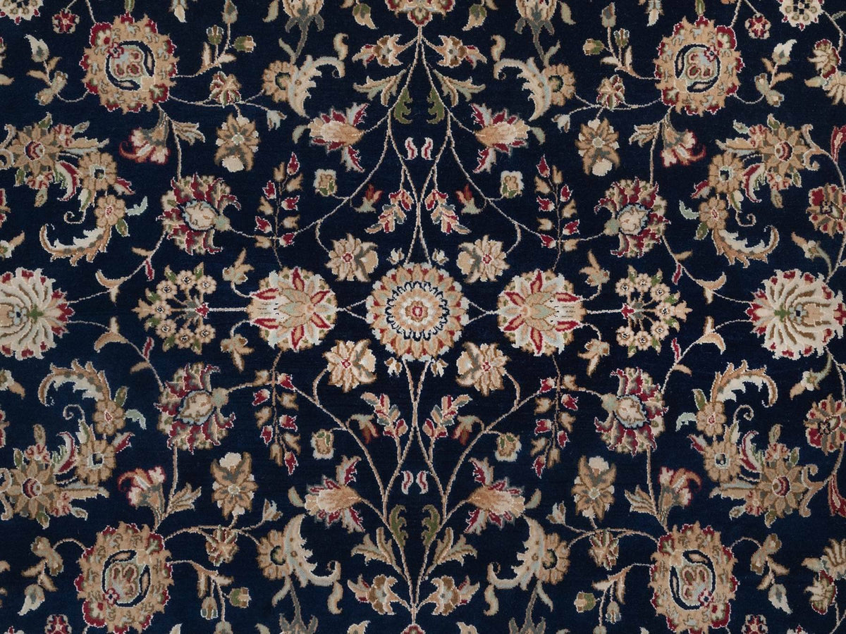 Nain hand-knotted wool/silk rug in Blue, 7'9" x 10', SKU O092755 (view 8)