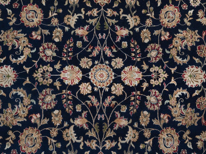 Nain hand-knotted wool/silk rug in Blue, 7'9" x 10', SKU O092755 (view 8)