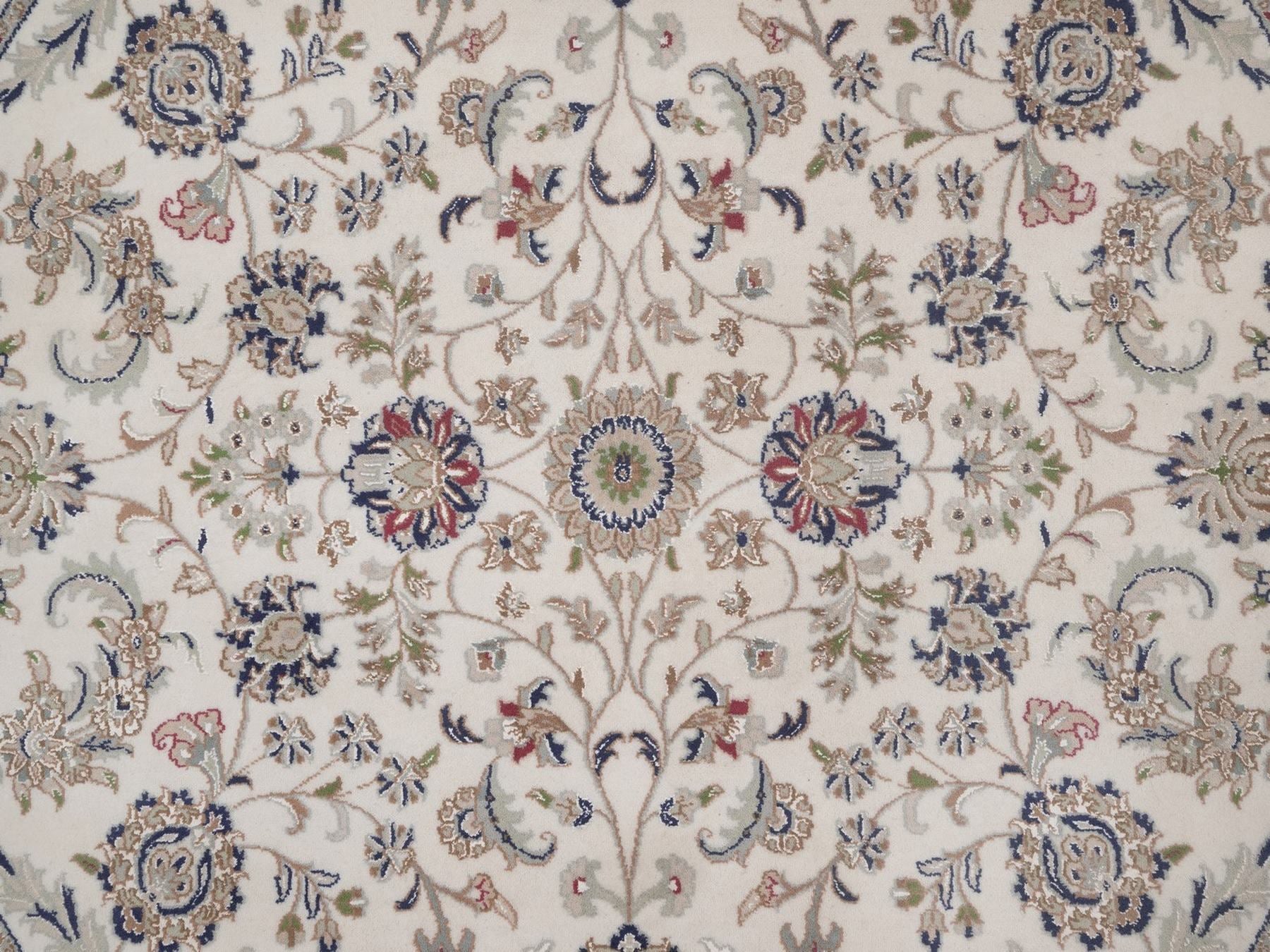 Nain hand-knotted wool/silk rug in Ivory, 6'6" x 6'6", SKU O092757 (view 5)