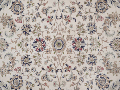 Nain hand-knotted wool/silk rug in Ivory, 6'6" x 6'6", SKU O092757 (view 5)