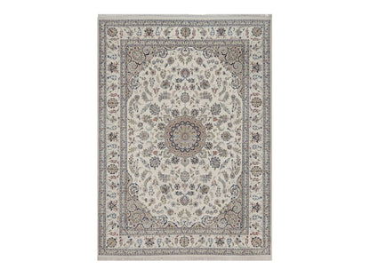 Nain hand-knotted wool/silk rug in Ivory, 8'9" x 12'1", SKU O092758