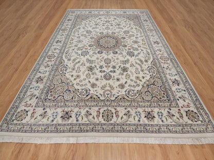 Nain hand-knotted wool/silk rug in Ivory, 8'9" x 12'1", SKU O092758 (view 2)