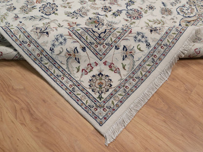 Nain hand-knotted wool/silk rug in Ivory, 8'9" x 12'1", SKU O092758 (view 6)