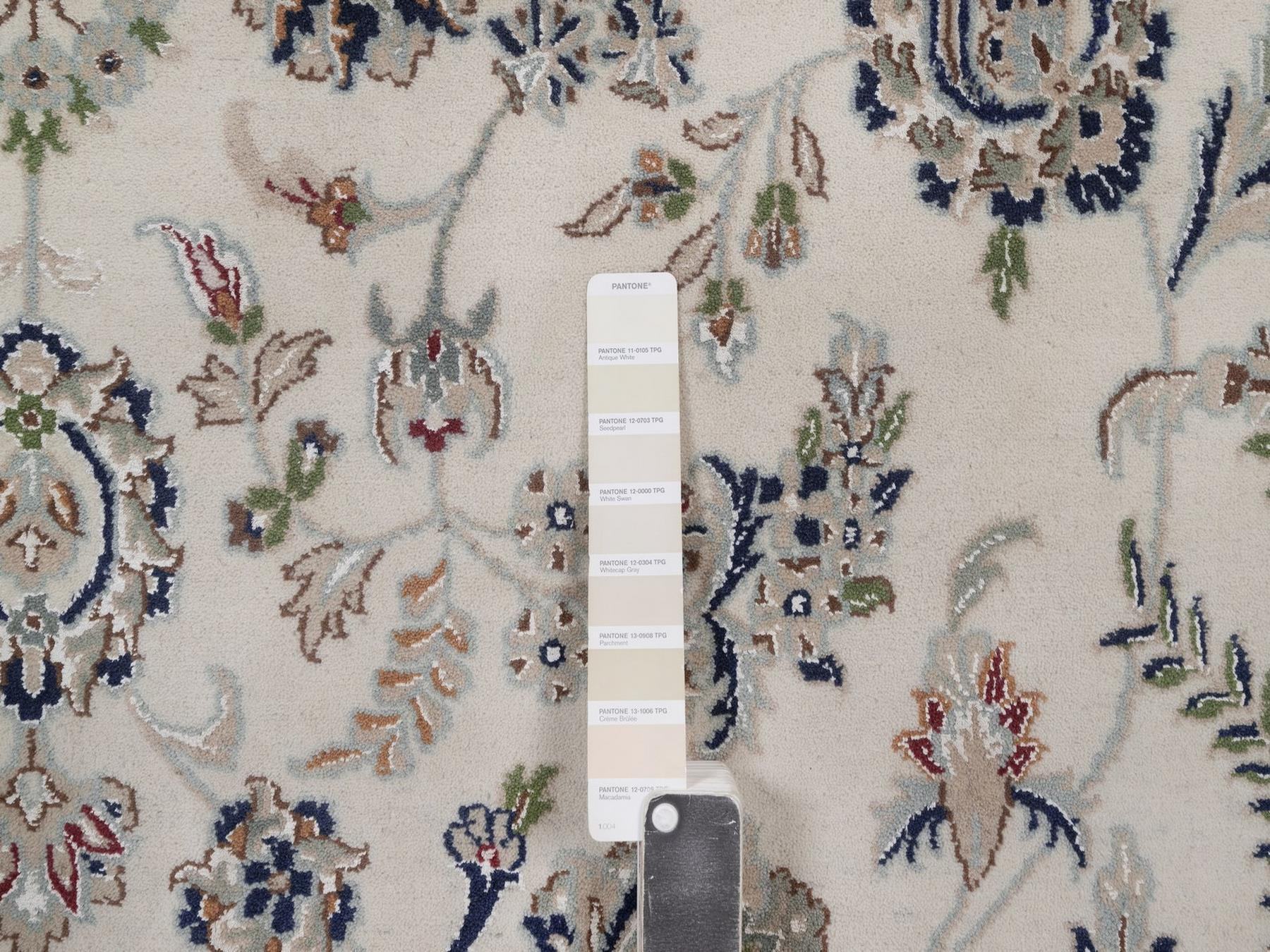 Nain hand-knotted wool/silk rug in Ivory, 8'9" x 12'1", SKU O092758 (view 7)