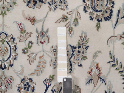 Nain hand-knotted wool/silk rug in Ivory, 8'9" x 12'1", SKU O092758 (view 7)