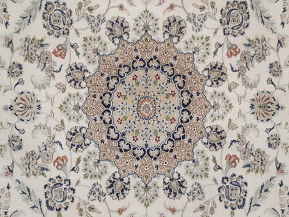 Nain hand-knotted wool/silk rug in Ivory, 8'9" x 12'1", SKU O092758 (view 8)