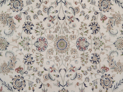 Nain hand-knotted wool/silk rug in Ivory, 8' x 8', SKU O092760 (view 8)
