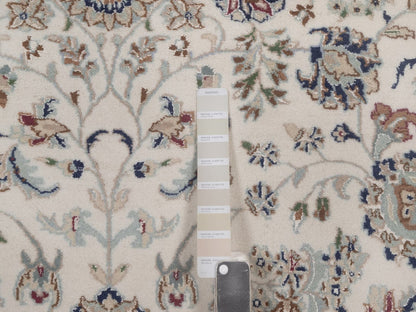 Nain hand-knotted wool/silk rug in Ivory, 7'8" x 7'8", SKU O092761 (view 7)