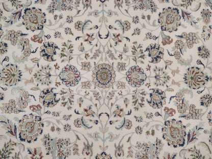 Nain hand-knotted wool/silk rug in Ivory, 7'8" x 7'8", SKU O092761 (view 8)