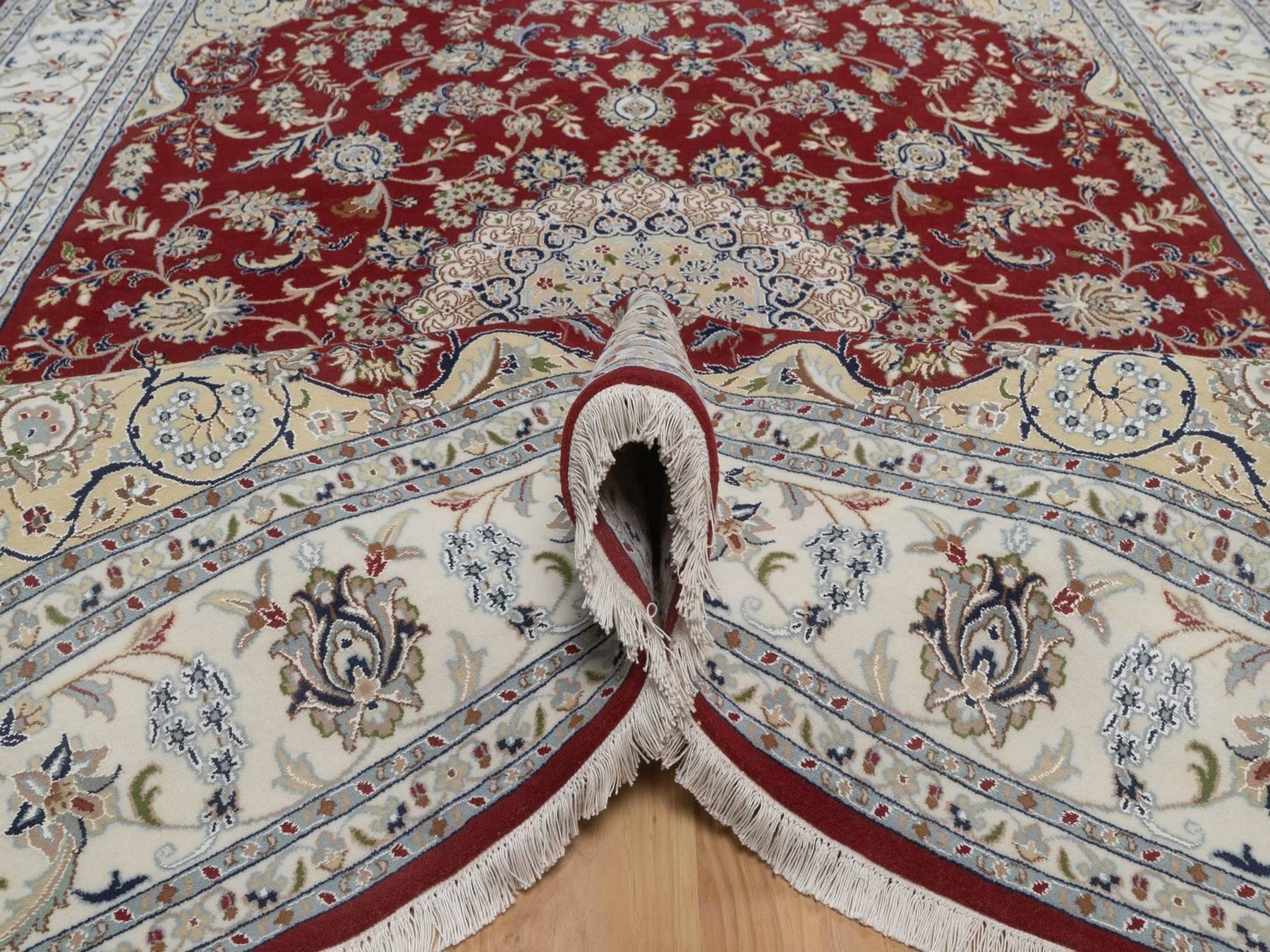 Nain hand-knotted wool/silk rug in Red, 7'10" x 10'1", SKU O092762 (view 5)