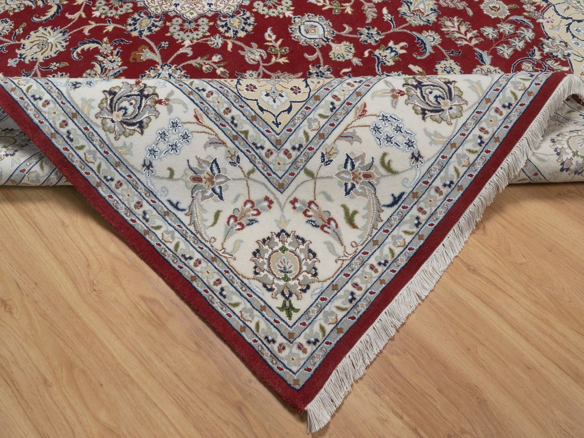 Nain hand-knotted wool/silk rug in Red, 7'10" x 10'1", SKU O092762 (view 6)