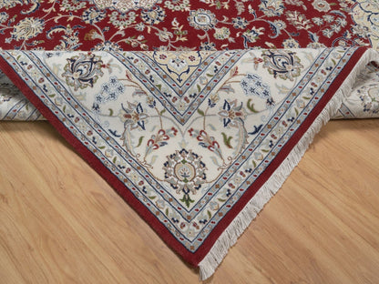 Nain hand-knotted wool/silk rug in Red, 7'10" x 10'1", SKU O092762 (view 6)