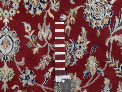 Nain hand-knotted wool/silk rug in Red, 7'10" x 10'1", SKU O092762 (view 7)