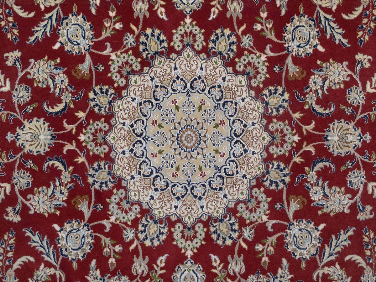 Nain hand-knotted wool/silk rug in Red, 7'10" x 10'1", SKU O092762 (view 8)