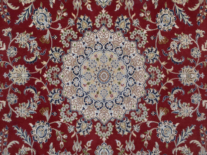 Nain hand-knotted wool/silk rug in Red, 7'10" x 10'1", SKU O092762 (view 8)