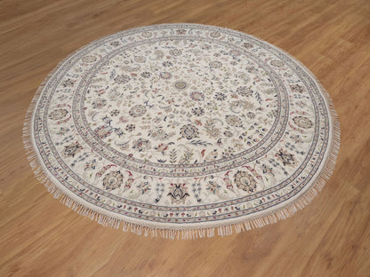 Nain hand-knotted wool/silk rug in Ivory, 8'2" x 8'2", SKU O092763 (view 3)
