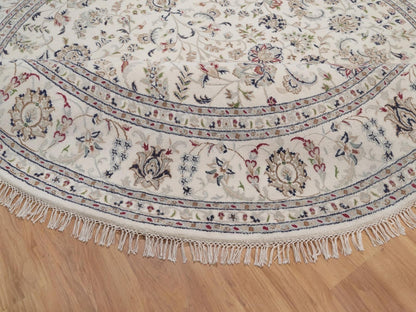 Nain hand-knotted wool/silk rug in Ivory, 8'2" x 8'2", SKU O092763 (view 6)